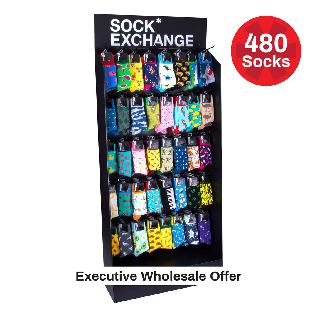 Sock Exchange Socks Wholesale 480 Novelty Socks and Display (RRP $4.95 or $9.95 for 3)