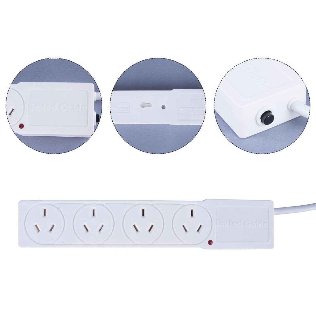Living Today Extension Cords 4 Outlet Powerboard With Surge Protection