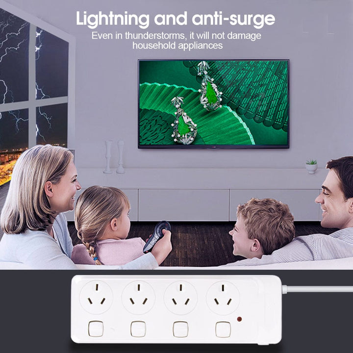 plugd Extension Cords 4 Outlet Powerboard With Surge Protection and Switches