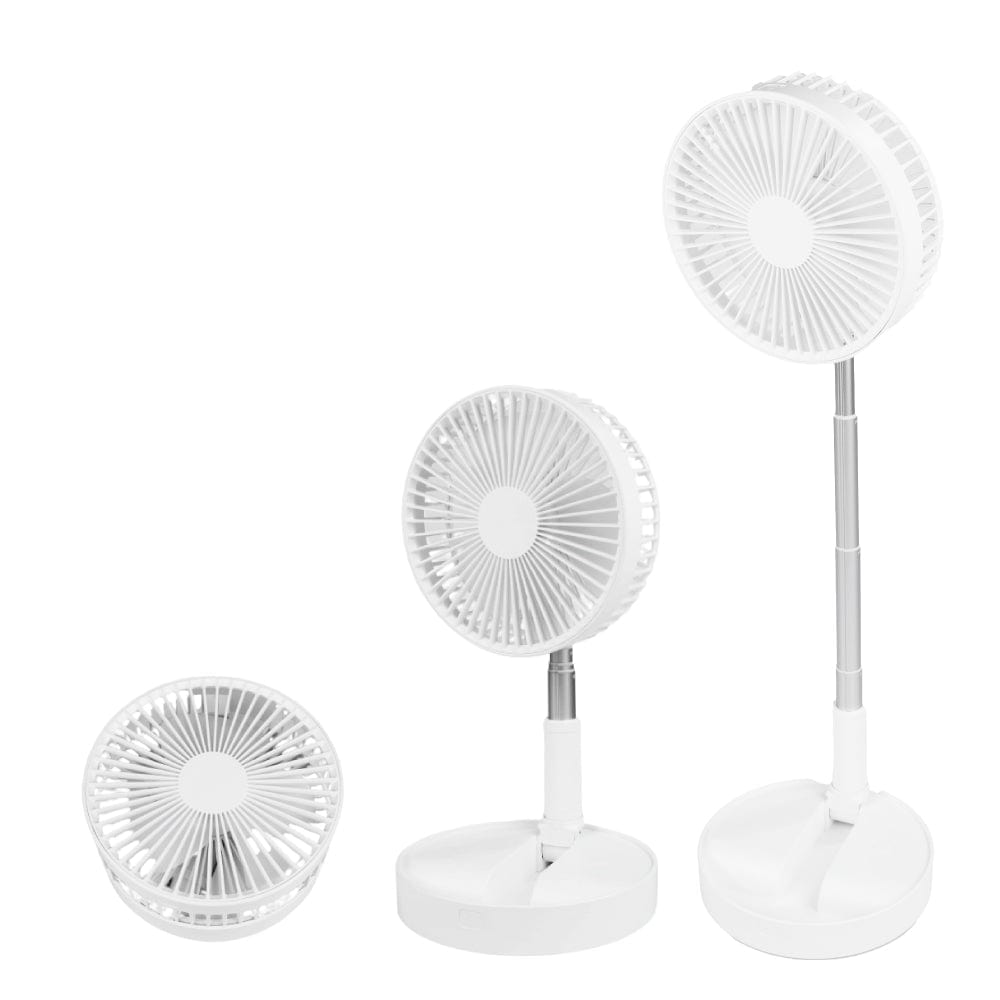 Living Today Folding Telescopic 4.5W Portable Height/Tilt Adjustable Rechargeable Cordless Fan