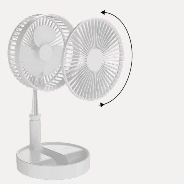 Living Today Folding Telescopic 4.5W Portable Height/Tilt Adjustable Rechargeable Cordless Fan