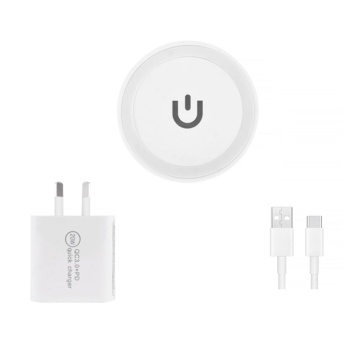 20W USB C & USB A Fast Charging Wall Charger + 15W Qi Wireless Charging Pad