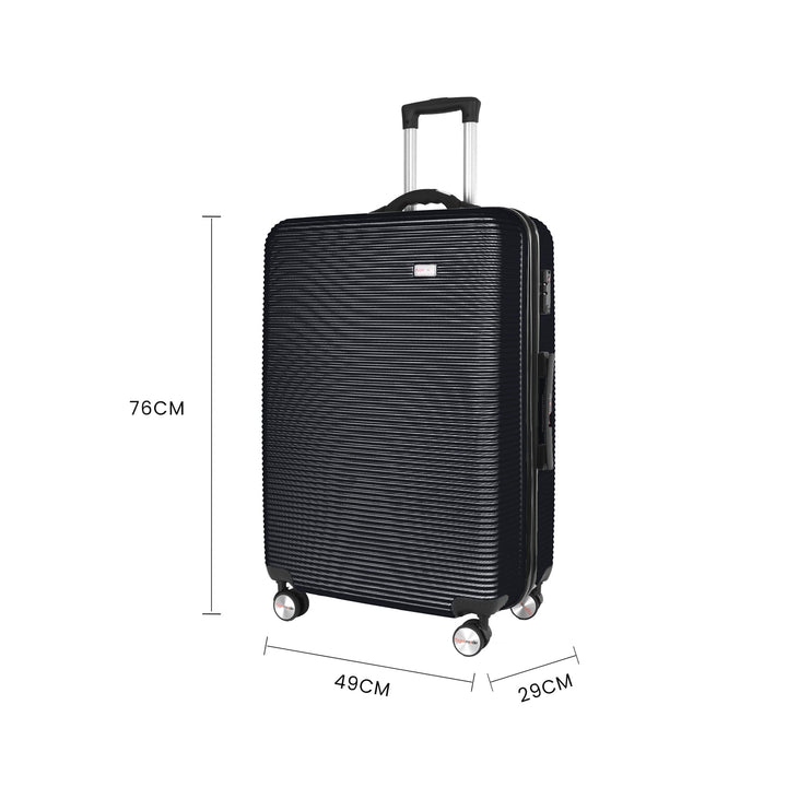 Flightmode 3 pcs 20"/24"/28" Digital Weighing Scale and USB Charging Port Lightweight Luggage Suitcase Black