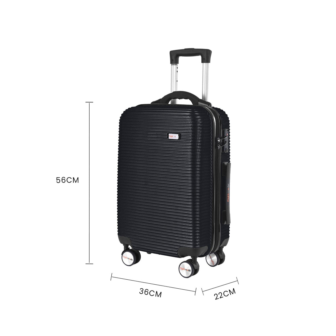 Flightmode 3 pcs 20"/24"/28" Digital Weighing Scale and USB Charging Port Lightweight Luggage Suitcase Black