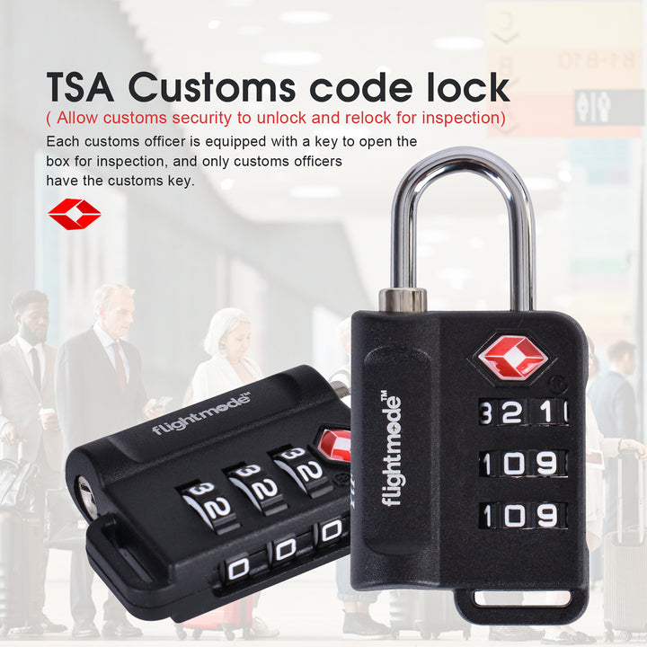 Flightmode TSA 3 Dial Indicator Padlock x2