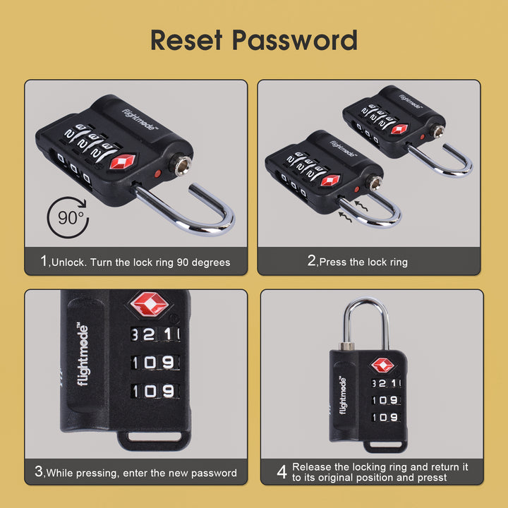 TSA Approved Travel 3 Dial Indicator Padlock