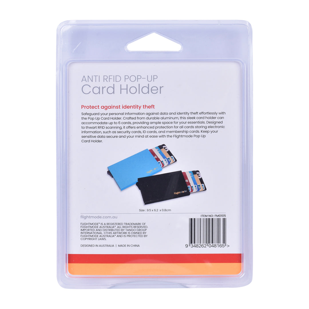 Aluminium RFID Blocking Pop-up Card Holder