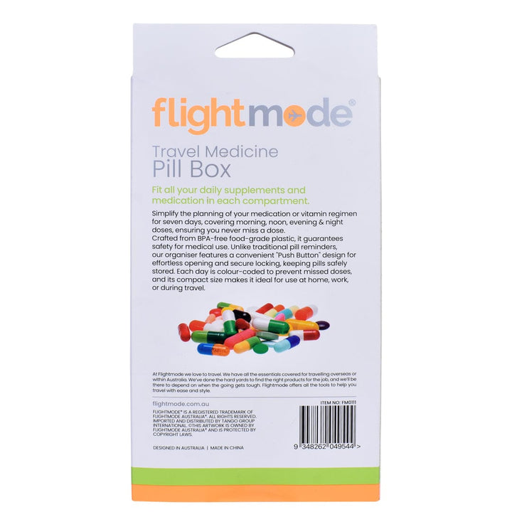 Flightmode health Flightmode 7 Day Travel Pill Box Medicine Organiser with Individual Daily Compartment