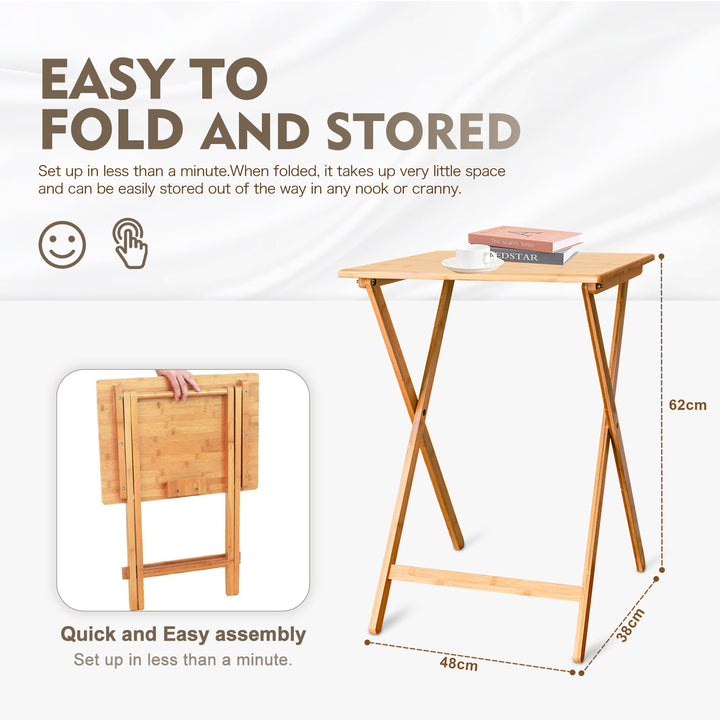 2pc Bamboo Folding Laptop Tray & Snack Table