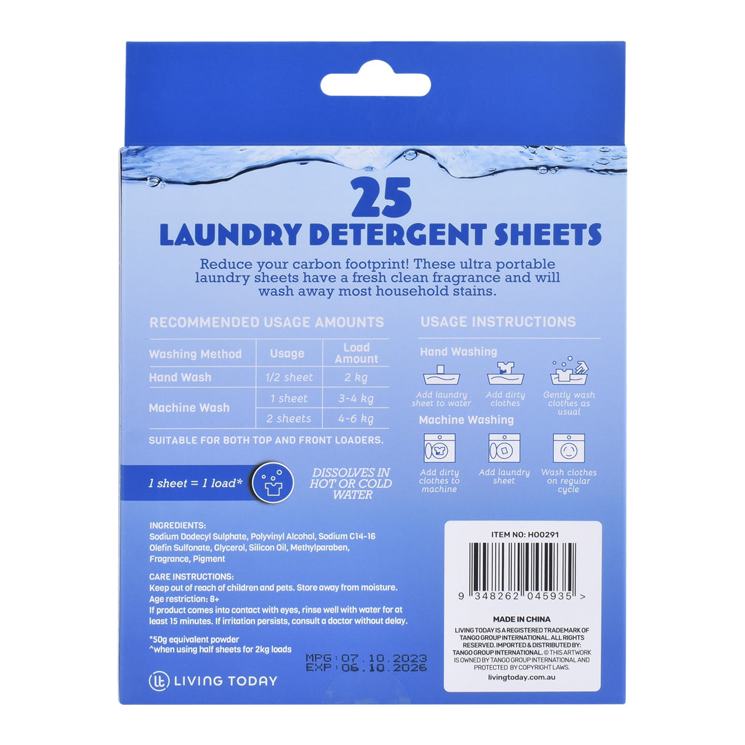 25 Sheets Eco-friendly Ultra Concentrated Laundry Detergent