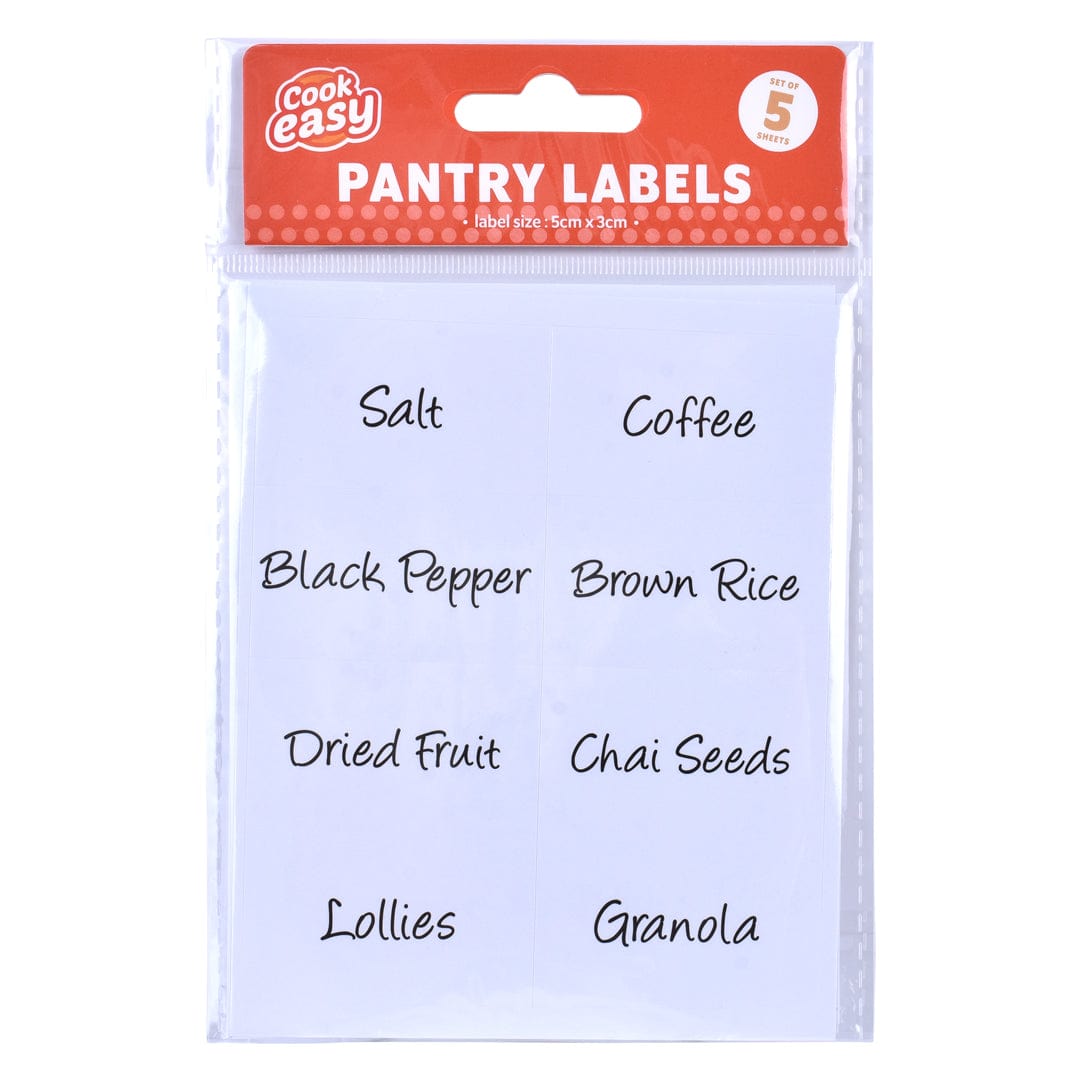 COOK EASY Kitchen Pantry Label Cook Easy 40pc Pantry Labels
