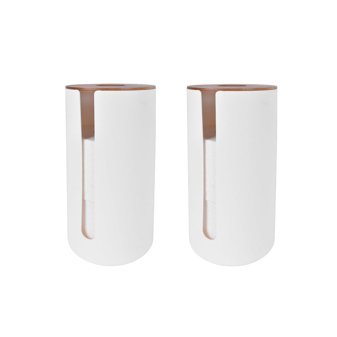 1/2 Pcs Bamboo Lid Toilet Roll Storage Holder