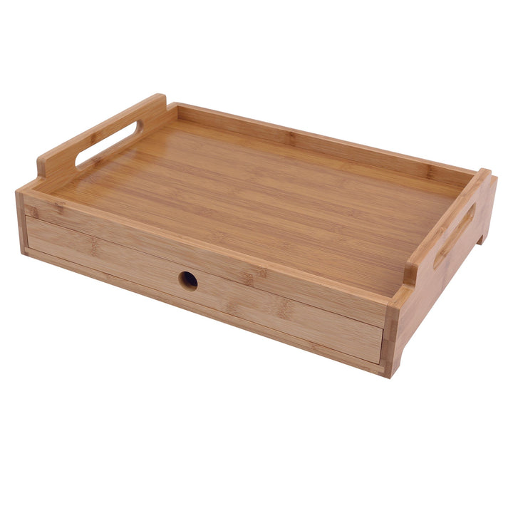 Living Today Bamboo Bamboo Serving Tray With Drawer