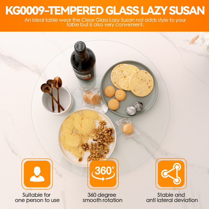 Tempered Glass Lazy Susan 35cm