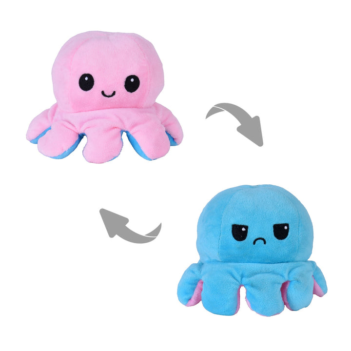 2 pk Flippy Mood Changing Reversible Octopus Plush Toy Assorted Color