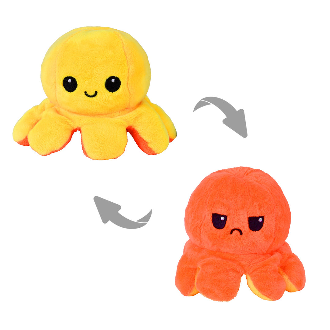 2 pk Flippy Mood Changing Reversible Octopus Plush Toy Assorted Color