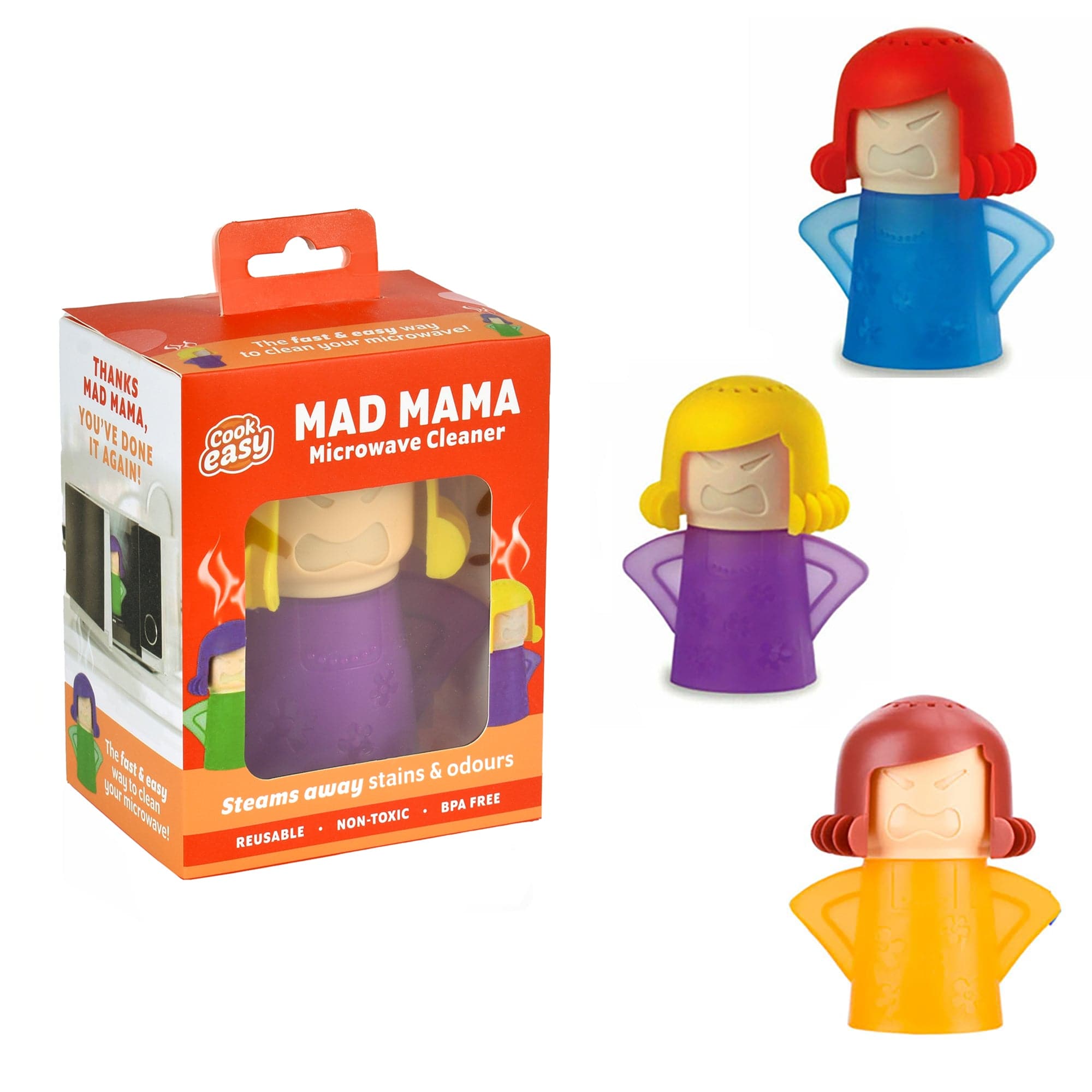 3 Pcs MAD MAMA Microwave Cleaner – BPA-Free Steam Cleaning (Assorted C ...