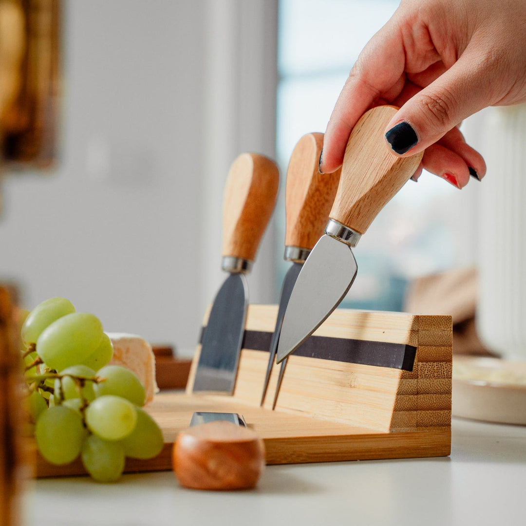 Living Today Bamboo Bamboo Cheese Board and Knife Set