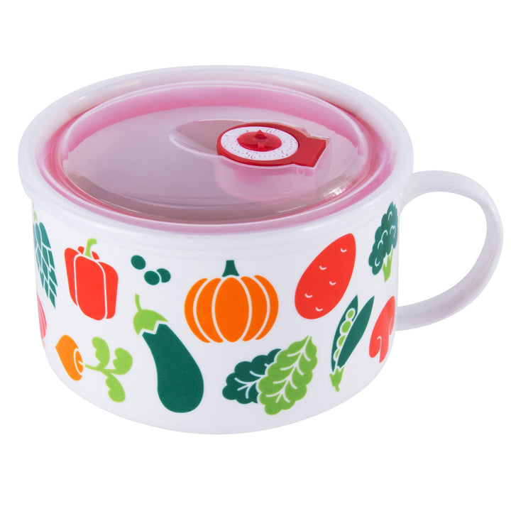 Clevinger Homewares 720ml Soup Mug with Silicone Seal Lid 2 Assorted