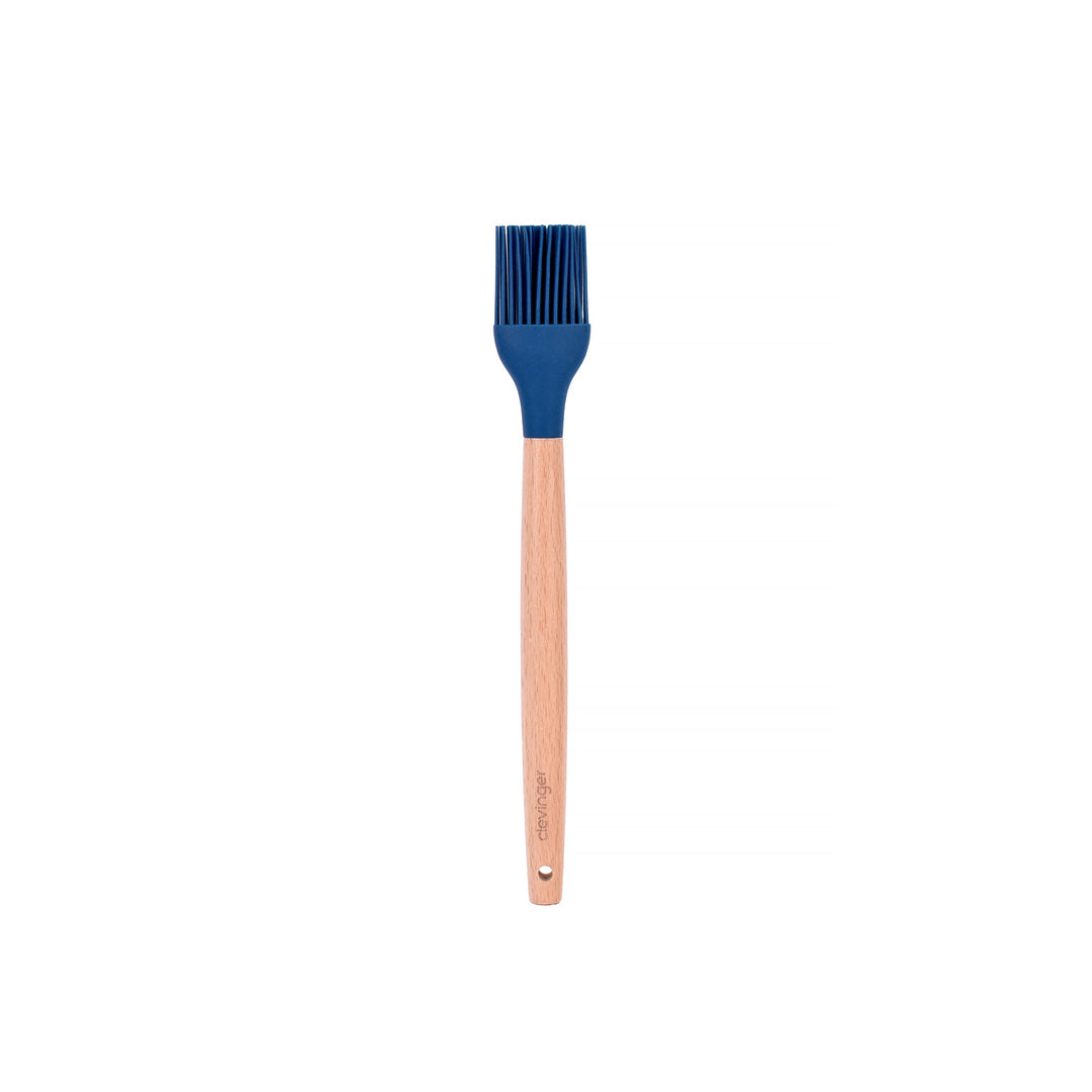 Beechwood & Silicone Kitchen Baking Utensils Set - Spatula/Whisk/Basting Brush - Navy