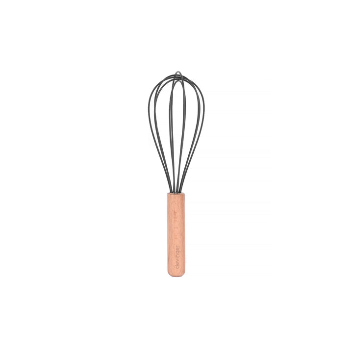 Beechwood & Silicone Kitchen Baking Utensils Set - Spatula/Whisk/Basting Brush - Charcoal