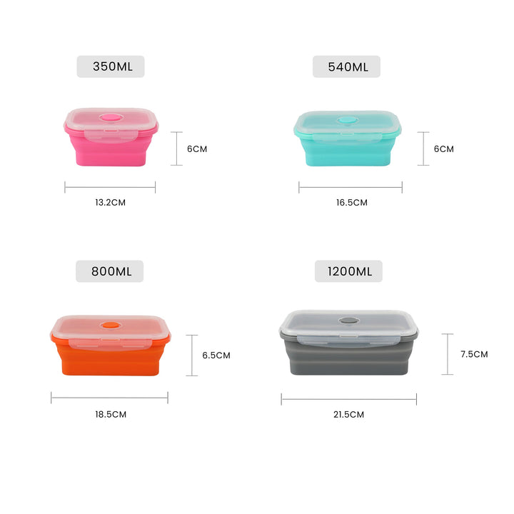 Cook Easy Set of 4 Collapsible Silicone Storage Container