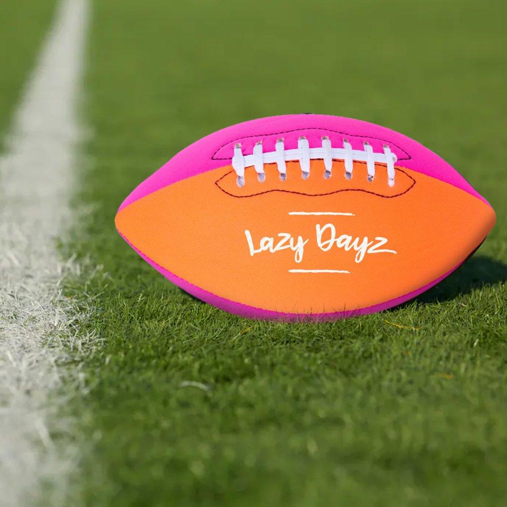 Lazy Dayz Inflatable Inflated Contrast Color Neoprene American Football-Pink