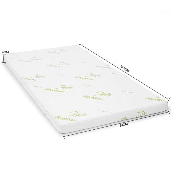 Living Today Mattresses 4cm Memory Foam Mattress Protector with Bamboo Cover - Single