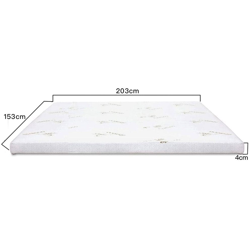 Living Today 4cm Memory Foam Mattress Topper with Bamboo Cover - Queen