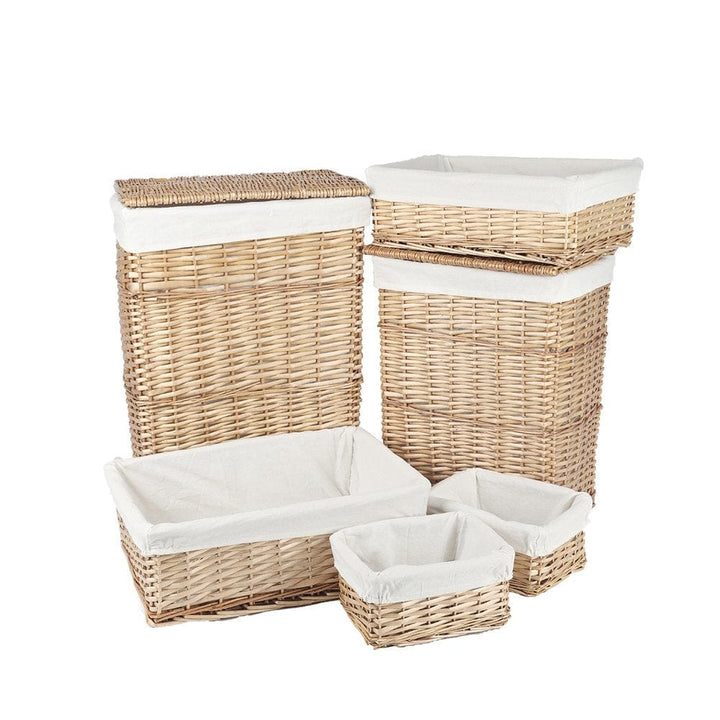 Living Today 6 Piece Wicker Storage Baskets With Liner Set