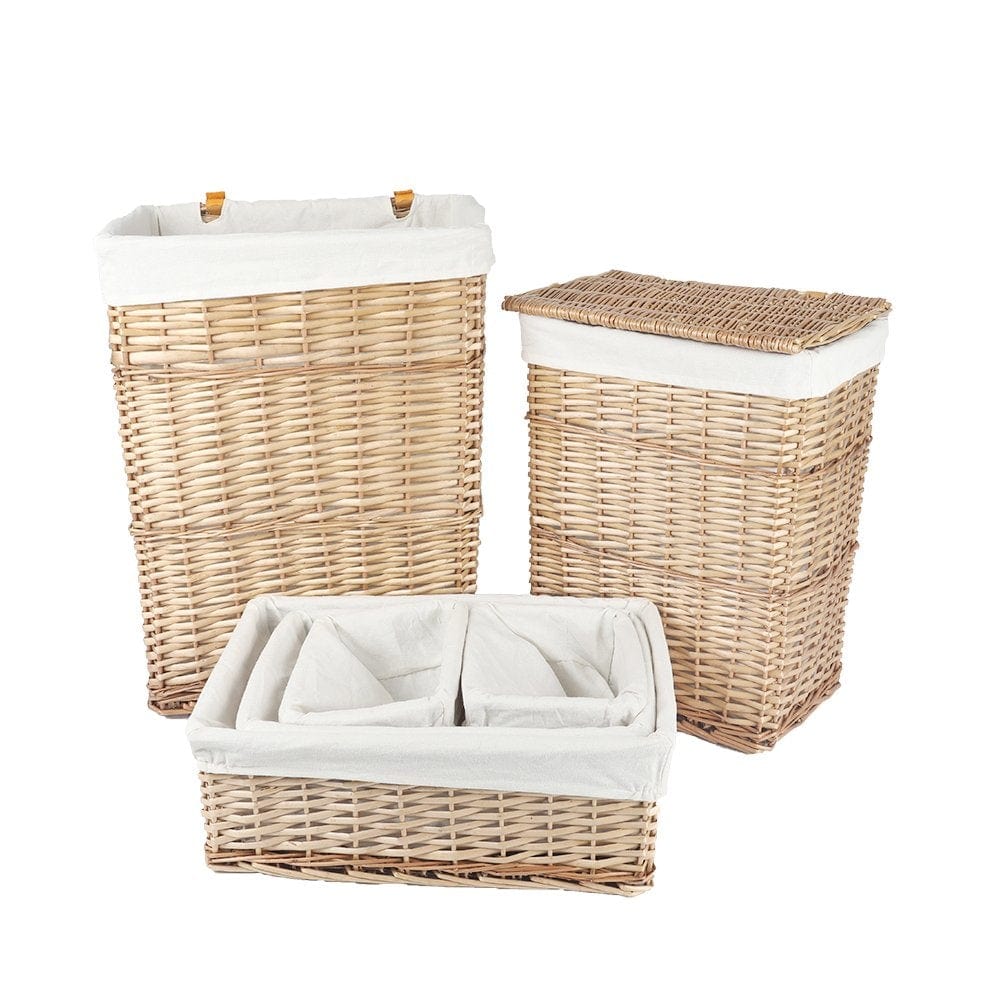 Living Today 6 Piece Wicker Storage Baskets With Liner Set