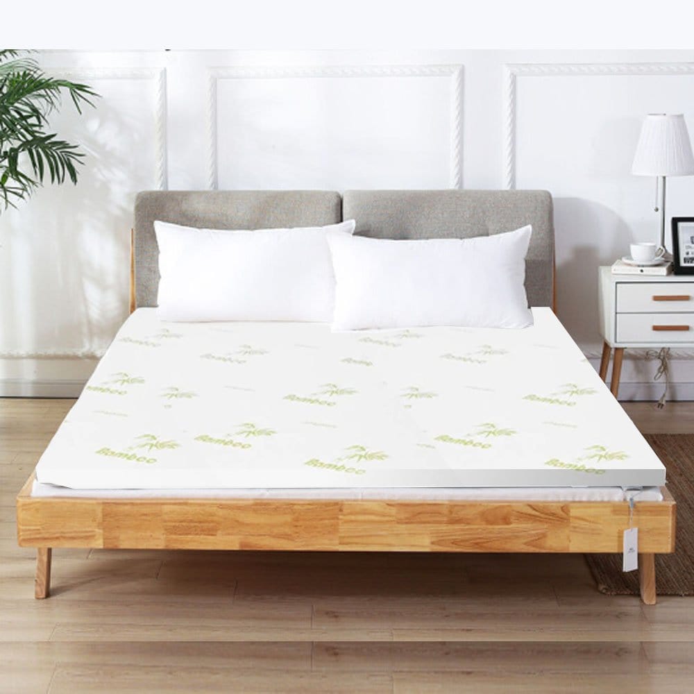 Living Today Homewares 6cm Memory Foam Mattress Topper with Bamboo Cover - King