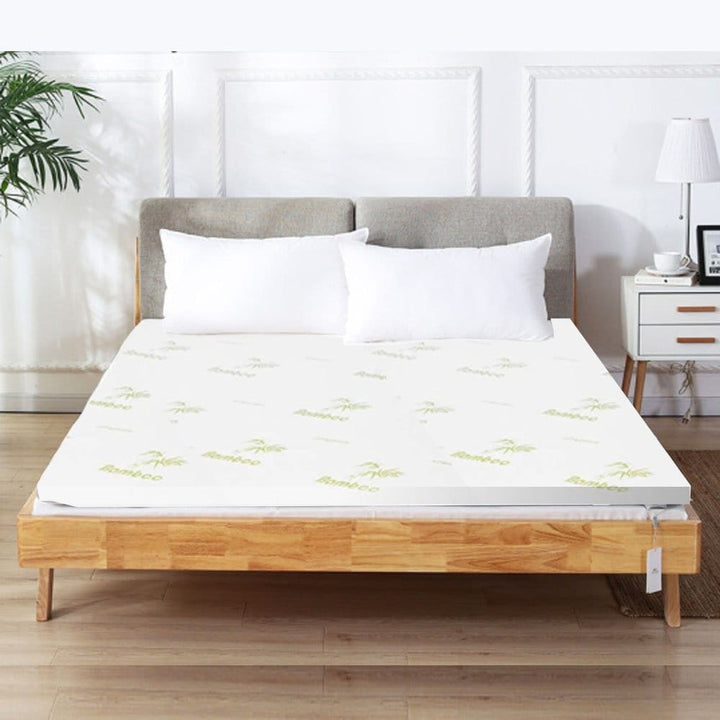Living Today 4cm Memory Foam Mattress Topper with Bamboo Cover - King