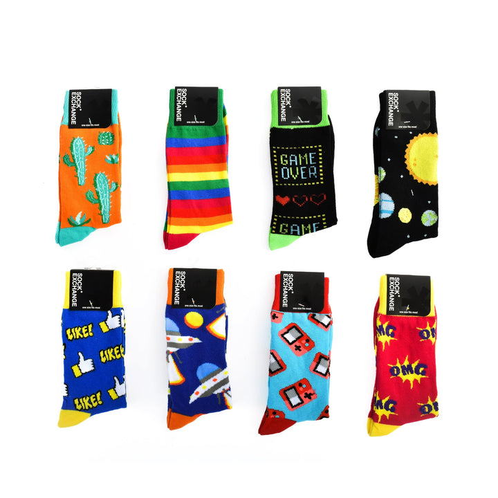 8 Pairs Fashion Novelty Funny Socks one Size 5-13 Men and Women Socks #3