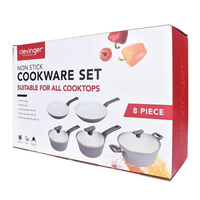 8 Pcs Clevinger Non-Stick Cookware Set