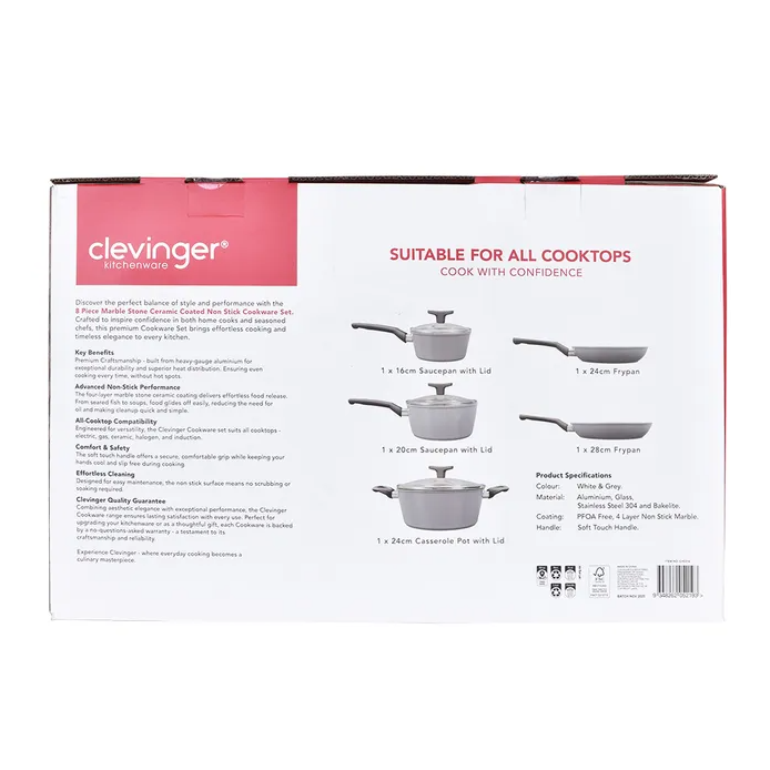 8 Pcs Clevinger Non-Stick Cookware Set