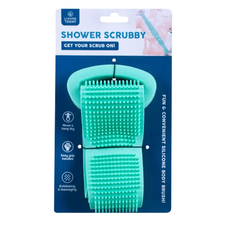 LIVINGTODAY Teal Shower Scrubby Teal / Pink
