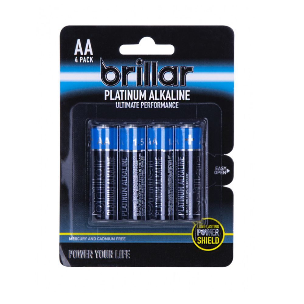 LR6 AA 1.5V - Brillar 4pk  AA Alkaline Alkaline Batteries  1.5V  LR6