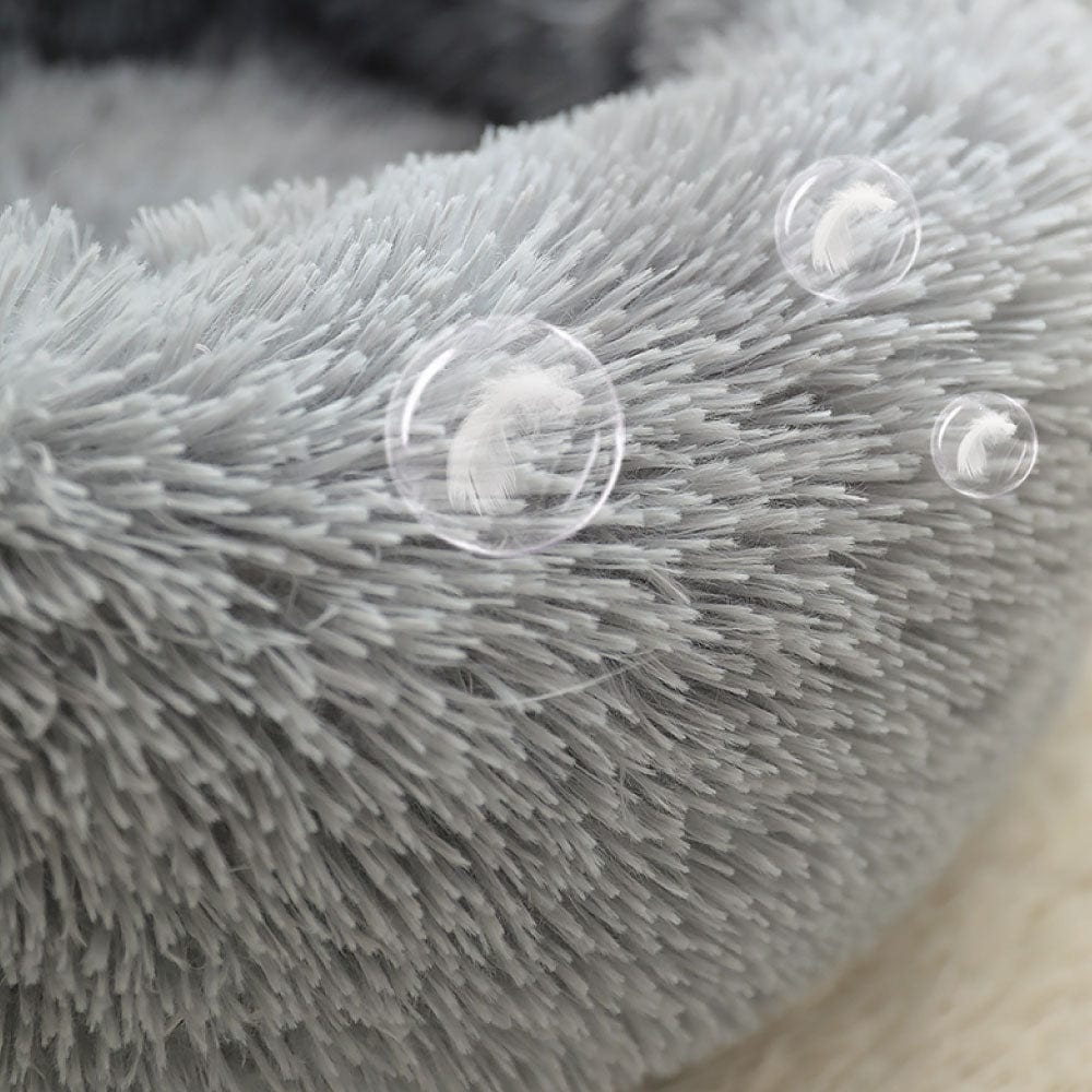 Living Today Plush Donut Faux Fur Calming Pet Nest - Grey - M