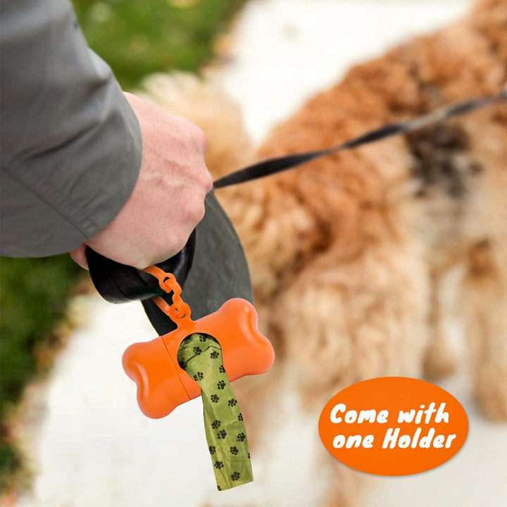 LIVINGTODAY dog poop dispenser and bags LIVINGTODAY Pet Dog Poop Dispenser and 15 Bags Orange