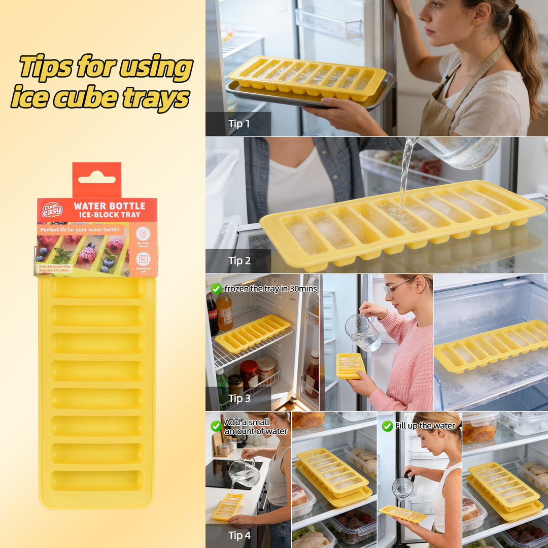 Silicone Water Bottle Ice Block Tray