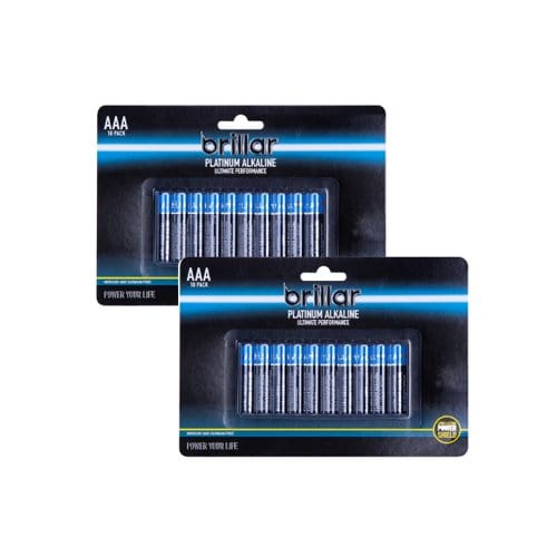 Brillar General Purpose Batteries 2x Brillar AAA Platinum Alkaline Batteries 10pk