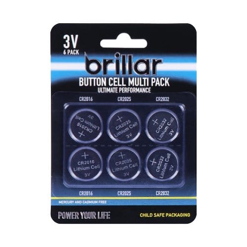 Brillar General Purpose Batteries Brillar Lithium Button Cell Batteries 6pk