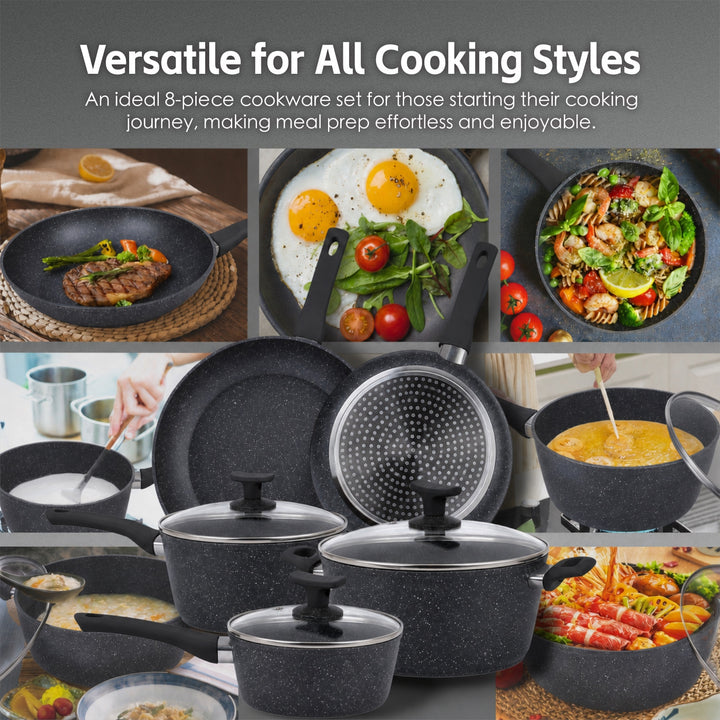 8 Pcs Clevinger Non-Stick Cookware Set