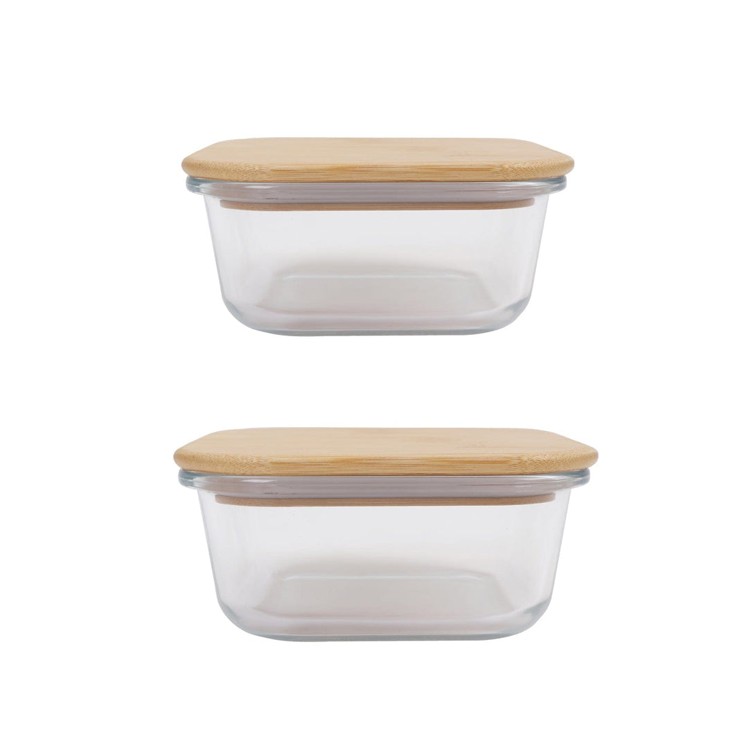Clevinger Lunch Box 2pc Bamboo Cover Food Container Medium and Large