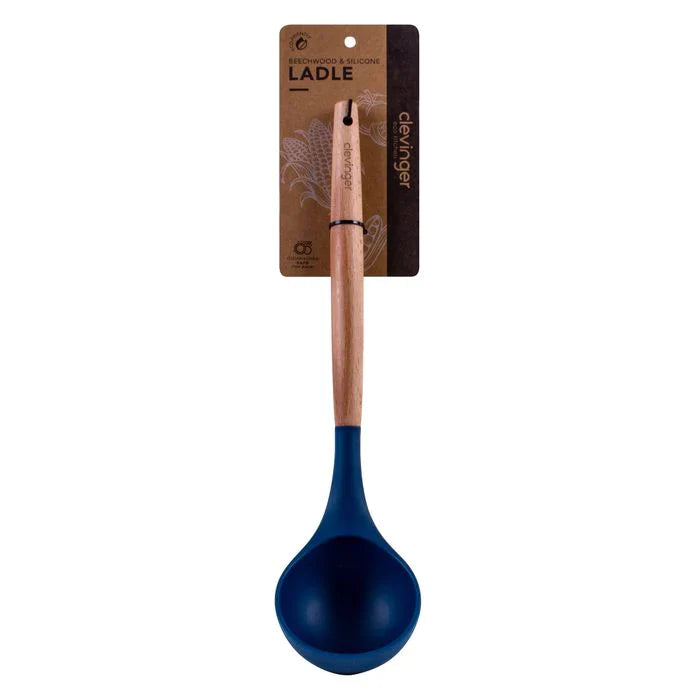 Beechwood & silicone ladle navy