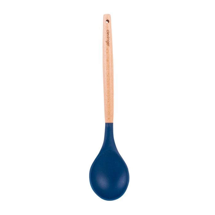 Clevinger 2pcs Beechwood & silicone spoon navy