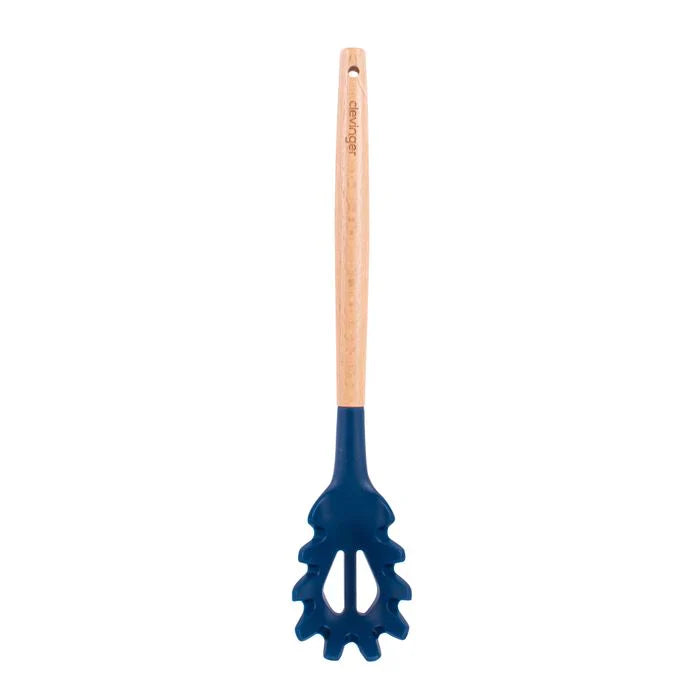 Beechwood & silicone pasta server navy