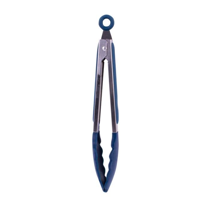 Clevinger 2pcs Stainless steel & silicone tongs navy