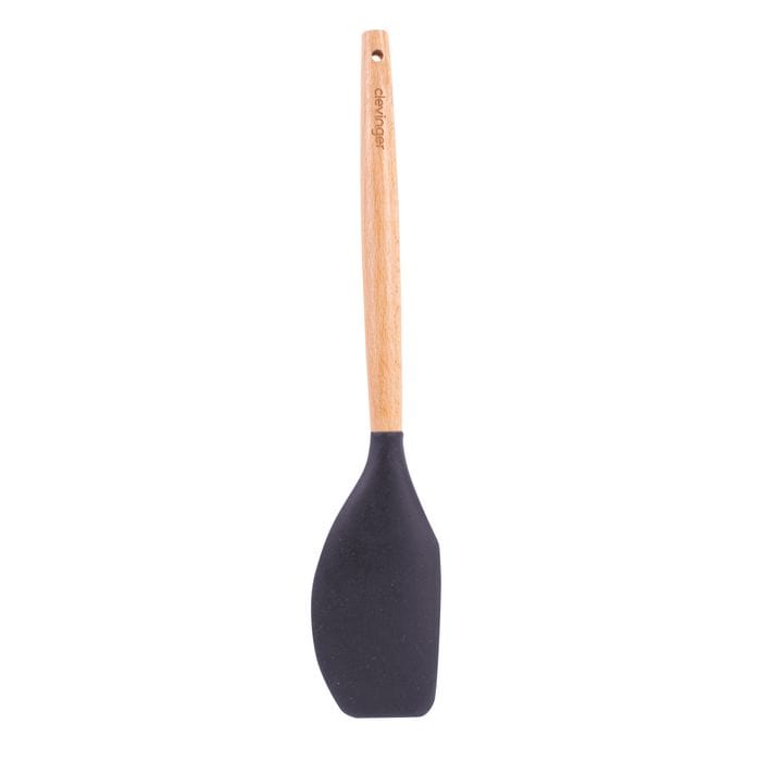 Clevinger 2pcs Beechwood & silicone spatula charcoal